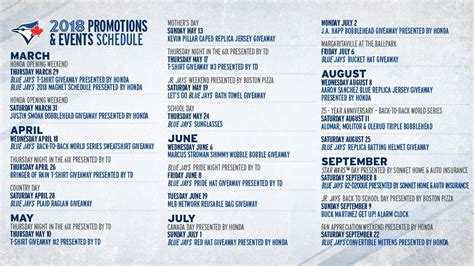 blue jays promotional schedule